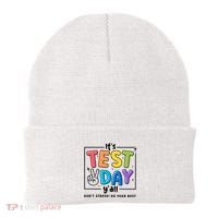 It's Test Day Y'all Don't Stress Do Your Best Testing Day Teacher Stude Beanie thumb 0