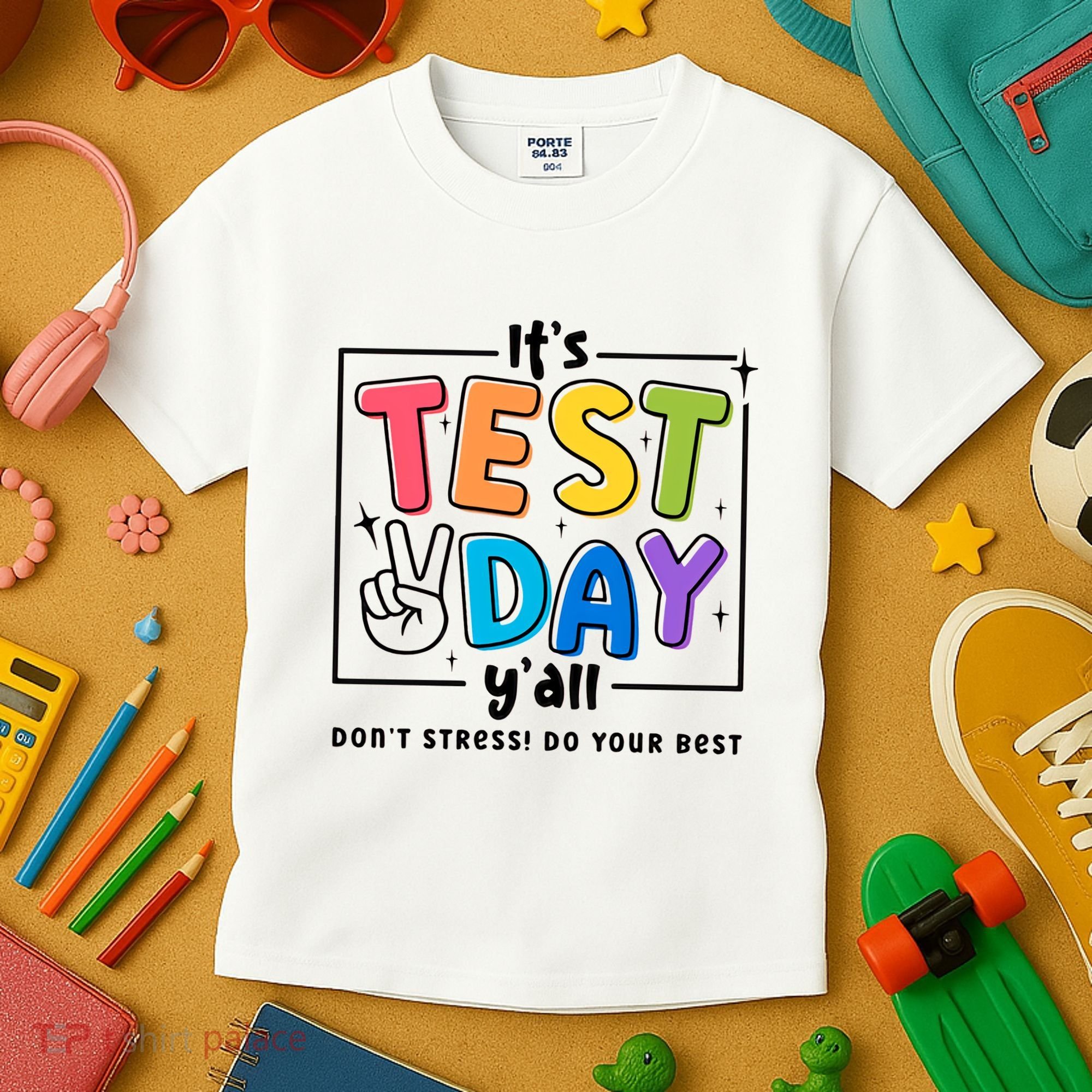 It's Test Day Y'all Don't Stress Do Your Best Testing Day Teacher Stude Kids T-Shirt