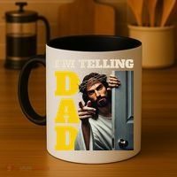 Im Telling Dad Funny Religious Christian Jesus Crown Coffee Mug thumb 4