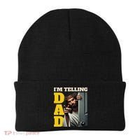 Im Telling Dad Funny Religious Christian Jesus Crown Beanie thumb 0