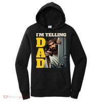 Im Telling Dad Funny Religious Christian Jesus Crown Women's Hoodie thumb 0