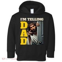 Im Telling Dad Funny Religious Christian Jesus Crown Toddler Hoodie thumb 0