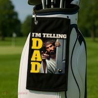 Im Telling Dad Funny Religious Christian Jesus Crown Golf Towel thumb 2