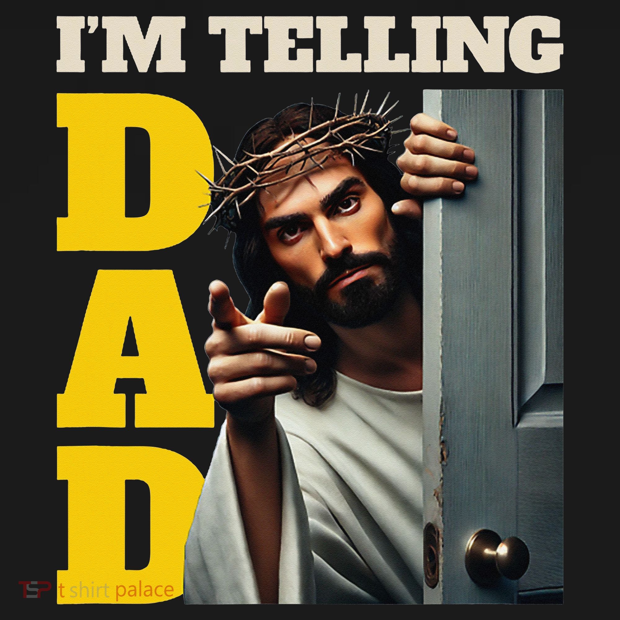 Im Telling Dad Funny Religious Christian Jesus Crown Visor