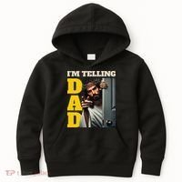 Im Telling Dad Funny Religious Christian Jesus Crown Kids Hoodie thumb 0
