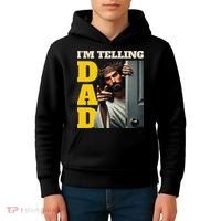 Im Telling Dad Funny Religious Christian Jesus Crown Kids Hoodie thumb 4