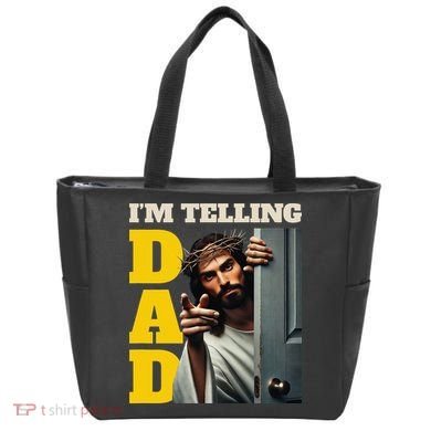 Im Telling Dad Funny Religious Christian Jesus Crown Tote Bag