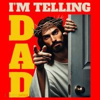 Im Telling Dad Funny Religious Christian Jesus Crown Santa Hat thumb 1