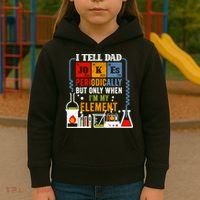 I Tell Dad Jokes Periodically Fathers Day Chemistry Lovers Kids Hoodie thumb 3