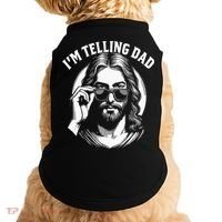 Im Telling Dad Funny Religious Christian Jesus Meme Doggie Tank thumb 0