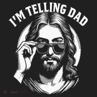 Im Telling Dad Funny Religious Christian Jesus Meme Beanie thumb 2