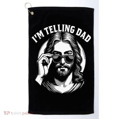 Im Telling Dad Funny Religious Christian Jesus Meme Golf Towel