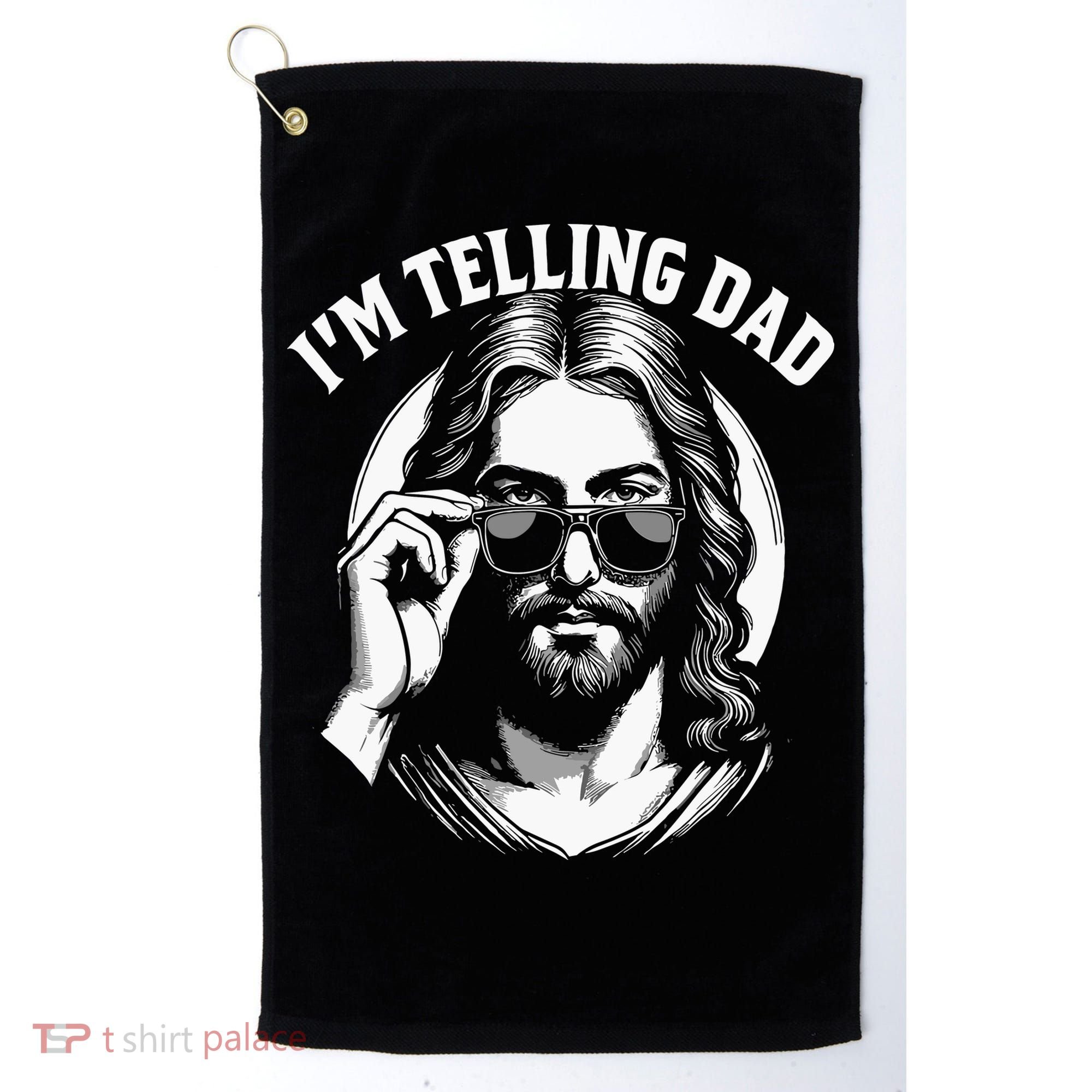 Im Telling Dad Funny Religious Christian Jesus Meme Golf Towel