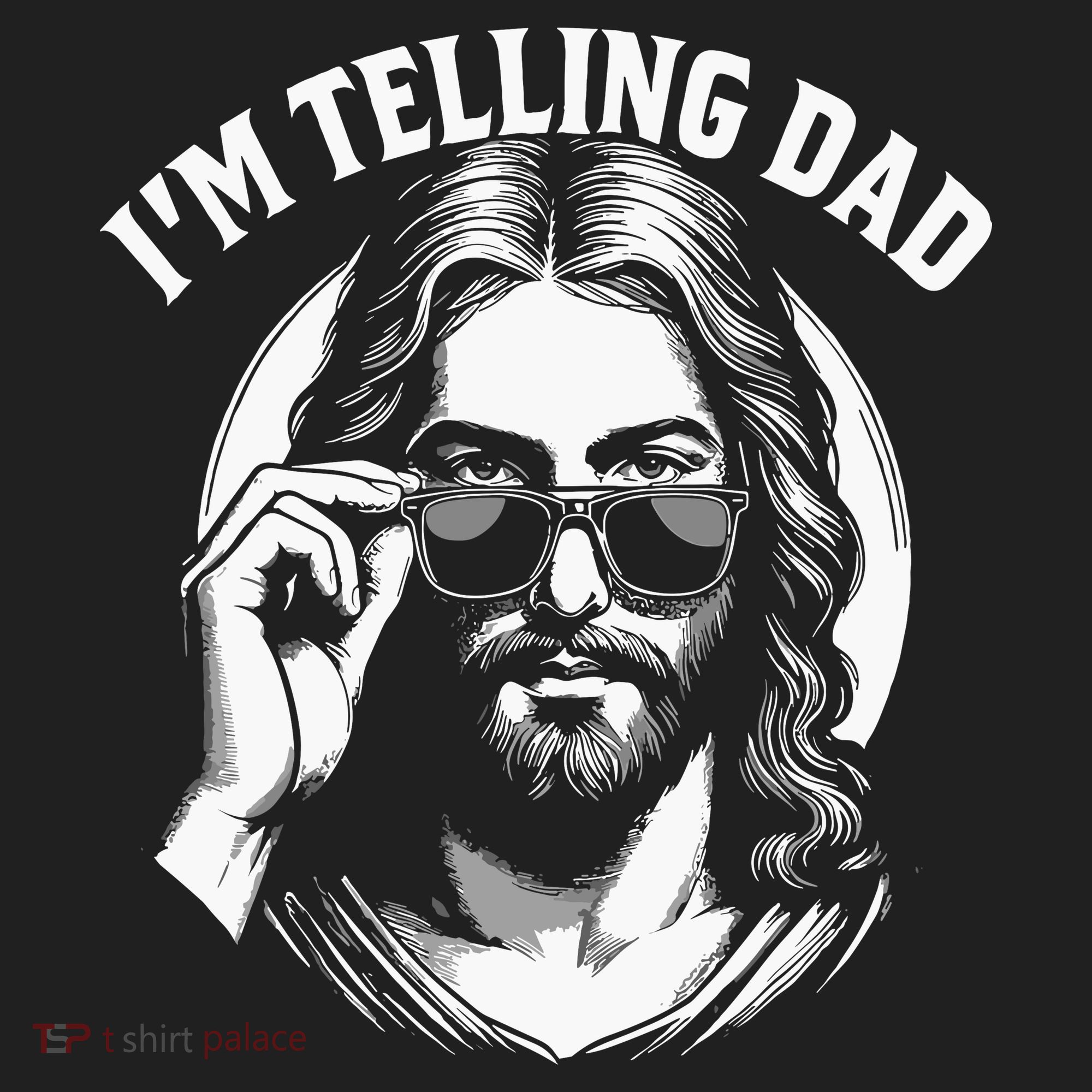Im Telling Dad Funny Religious Christian Jesus Meme Golf Towel