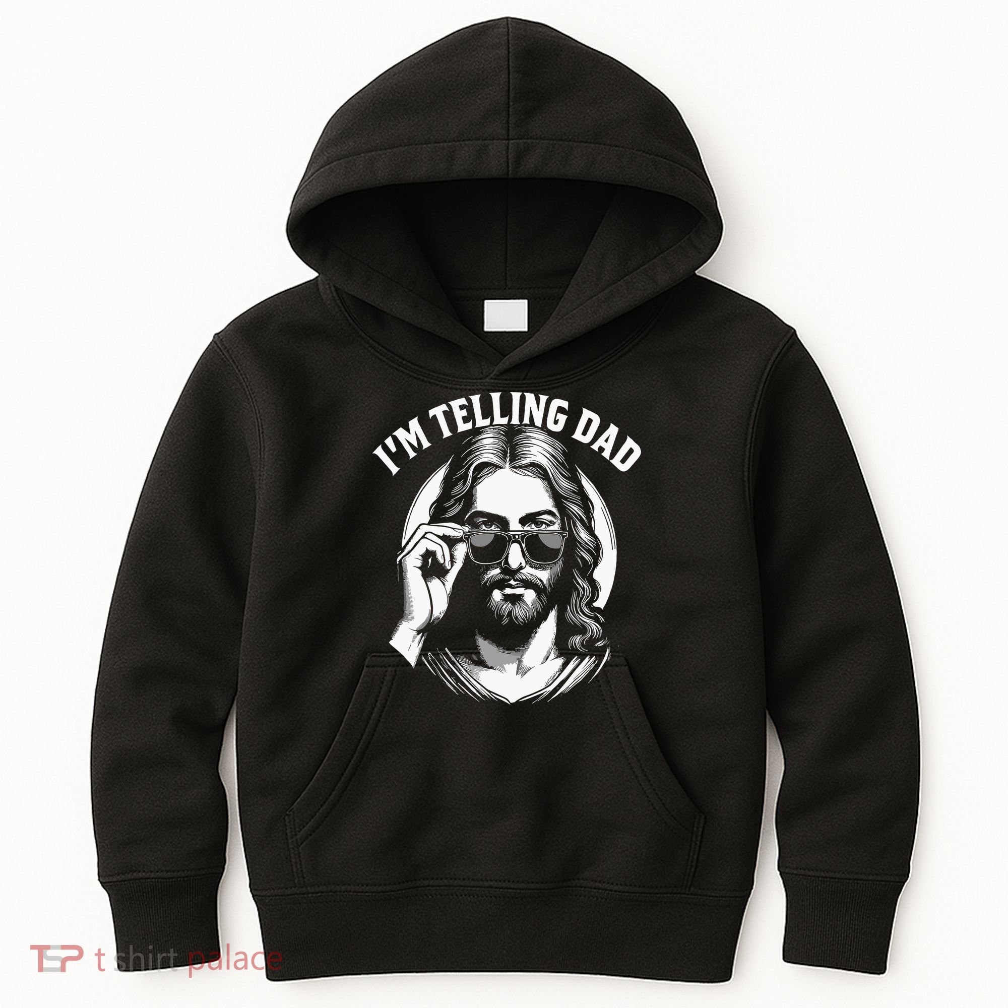 Im Telling Dad Funny Religious Christian Jesus Meme Kids Hoodie