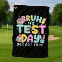 It’s Test Day Rock The School Test Day Teacher Golf Towel thumb 1