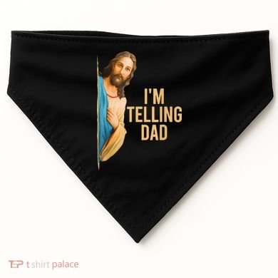 IM Telling Dad Jesus Meme USA-Made Doggie Bandana
