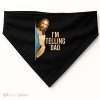 IM Telling Dad Jesus Meme USA-Made Doggie Bandana thumb 0