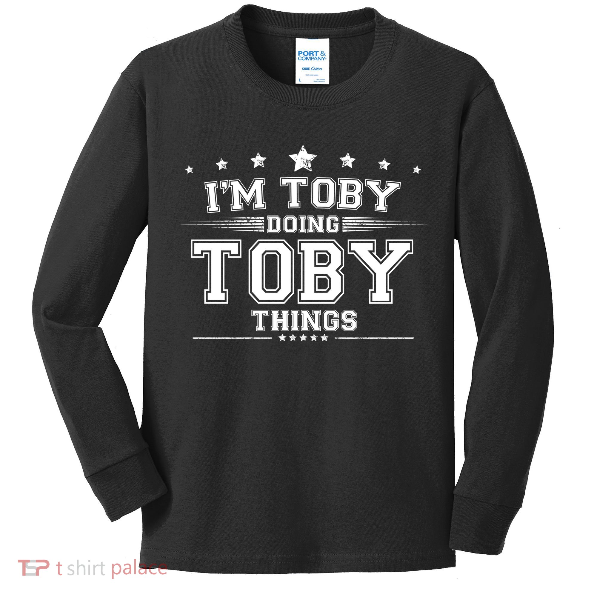 Im Toby Doing Toby Things Kids Long Sleeve Shirt