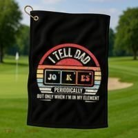 I Tell Dad Jokes Periodically Element Golf Towel thumb 1