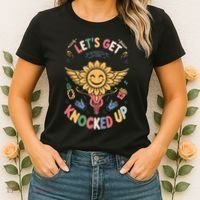 Ivf Transfer Day Infertility LetS Get That Knocked Up Women's T-Shirt thumb 2