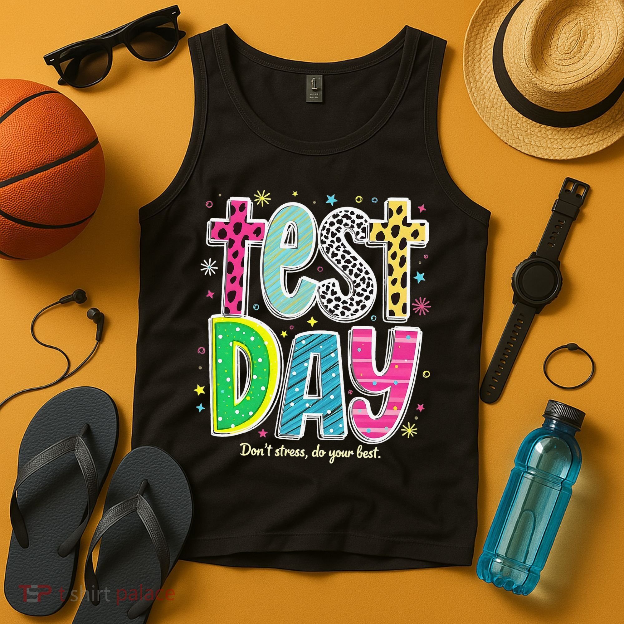 Its Test Day Preppy Teacher Dont Stress Do Your Best Tank Top