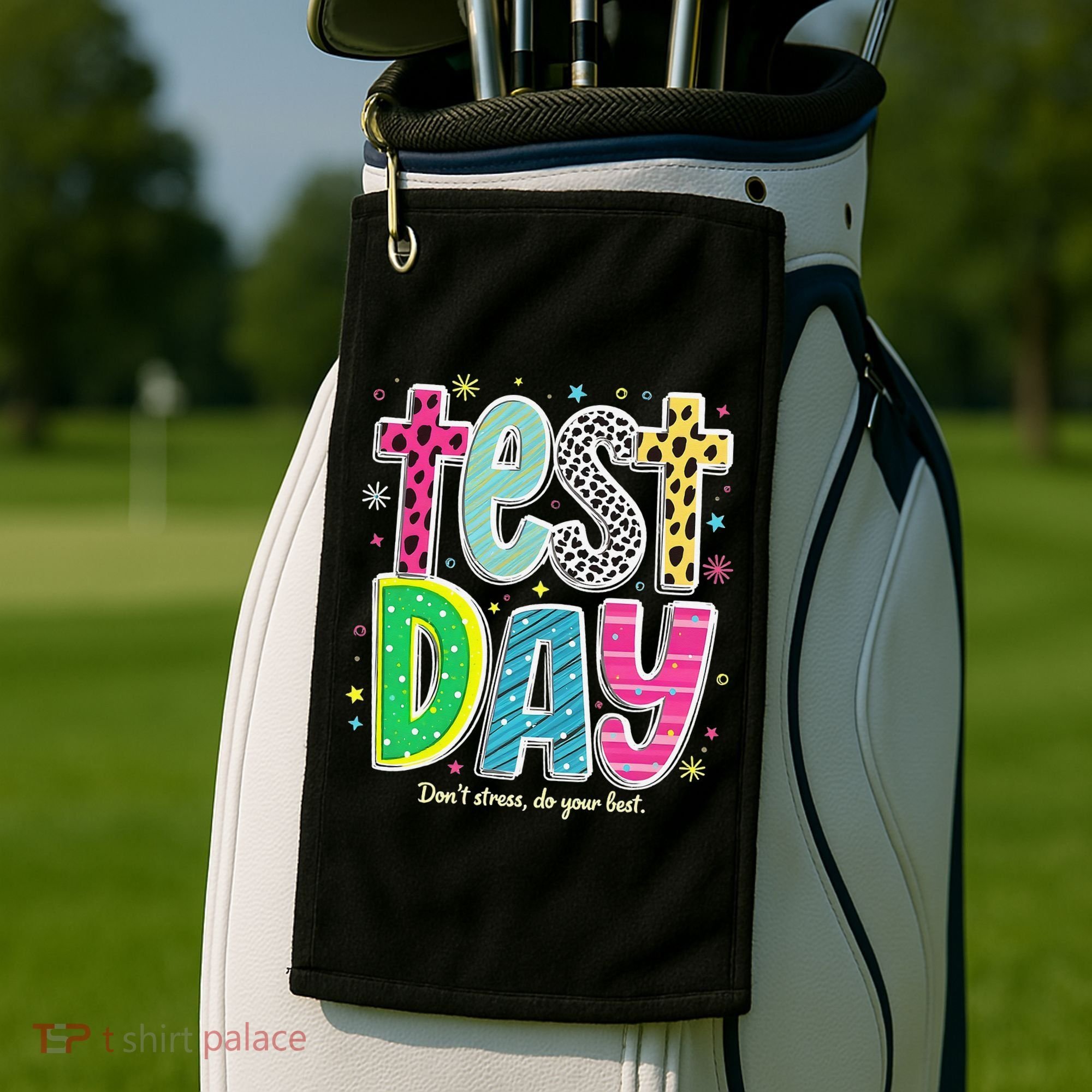 Its Test Day Preppy Teacher Dont Stress Do Your Best Golf Towel