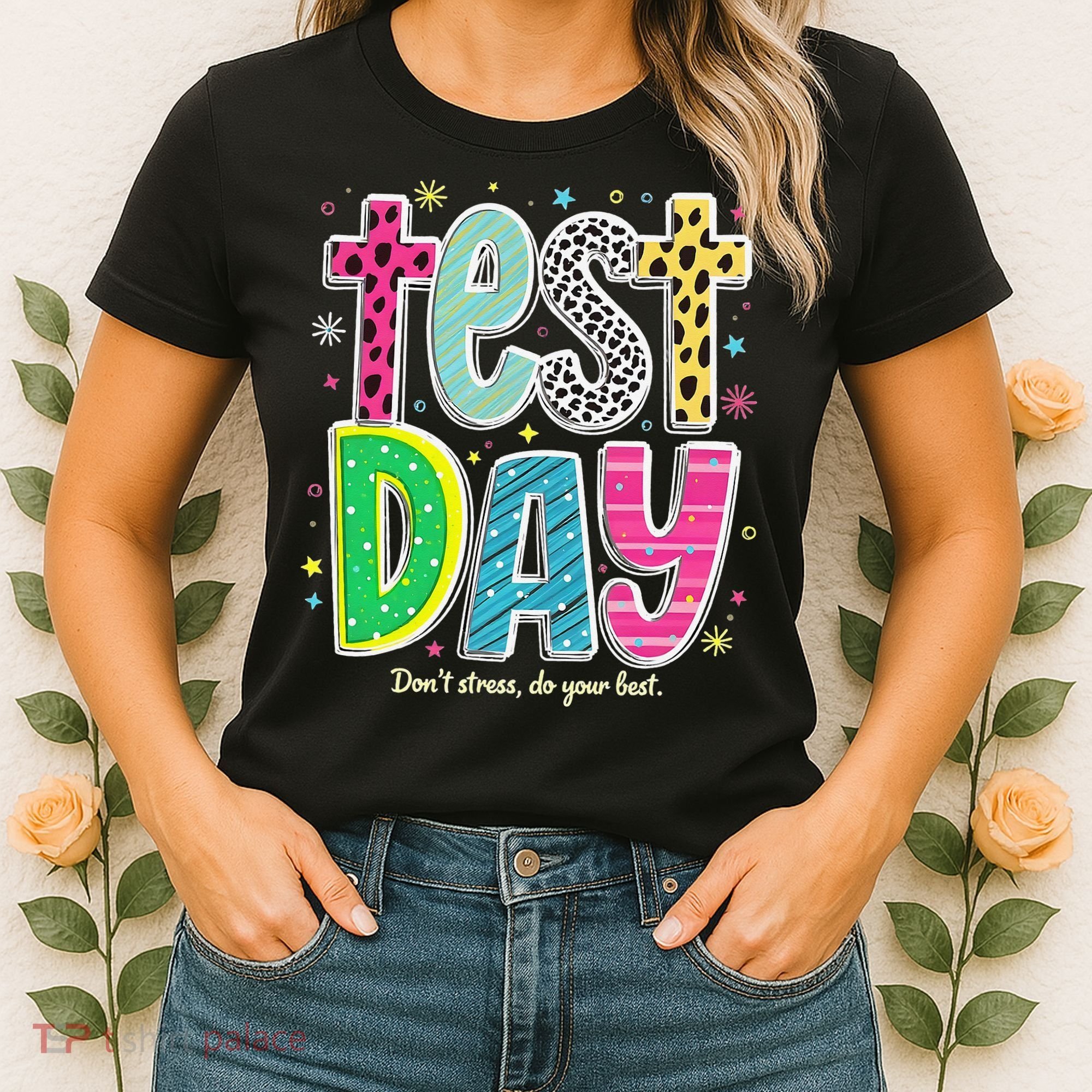 Its Test Day Preppy Teacher Dont Stress Do Your Best Women's T-Shirt