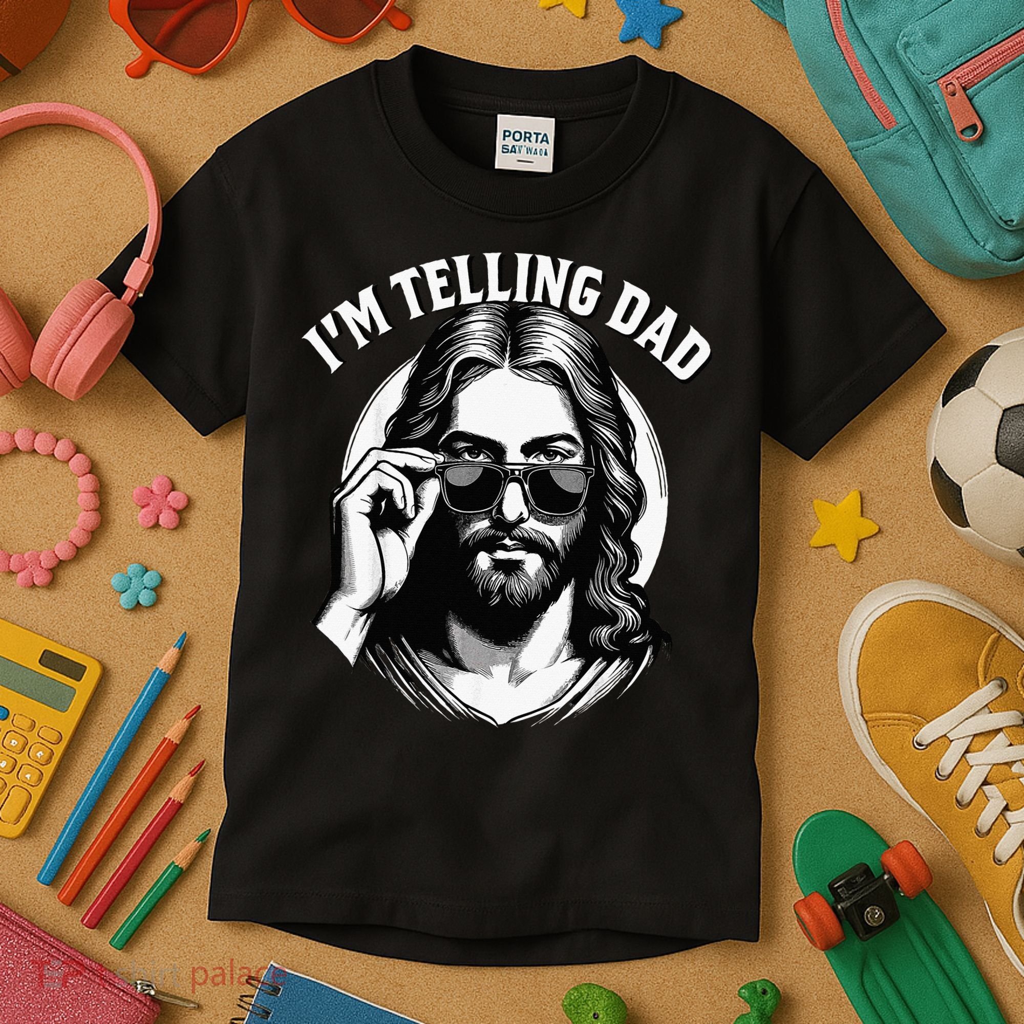 IM Telling Dad Funny Religious Christian Jesus Meme Kids T-Shirt
