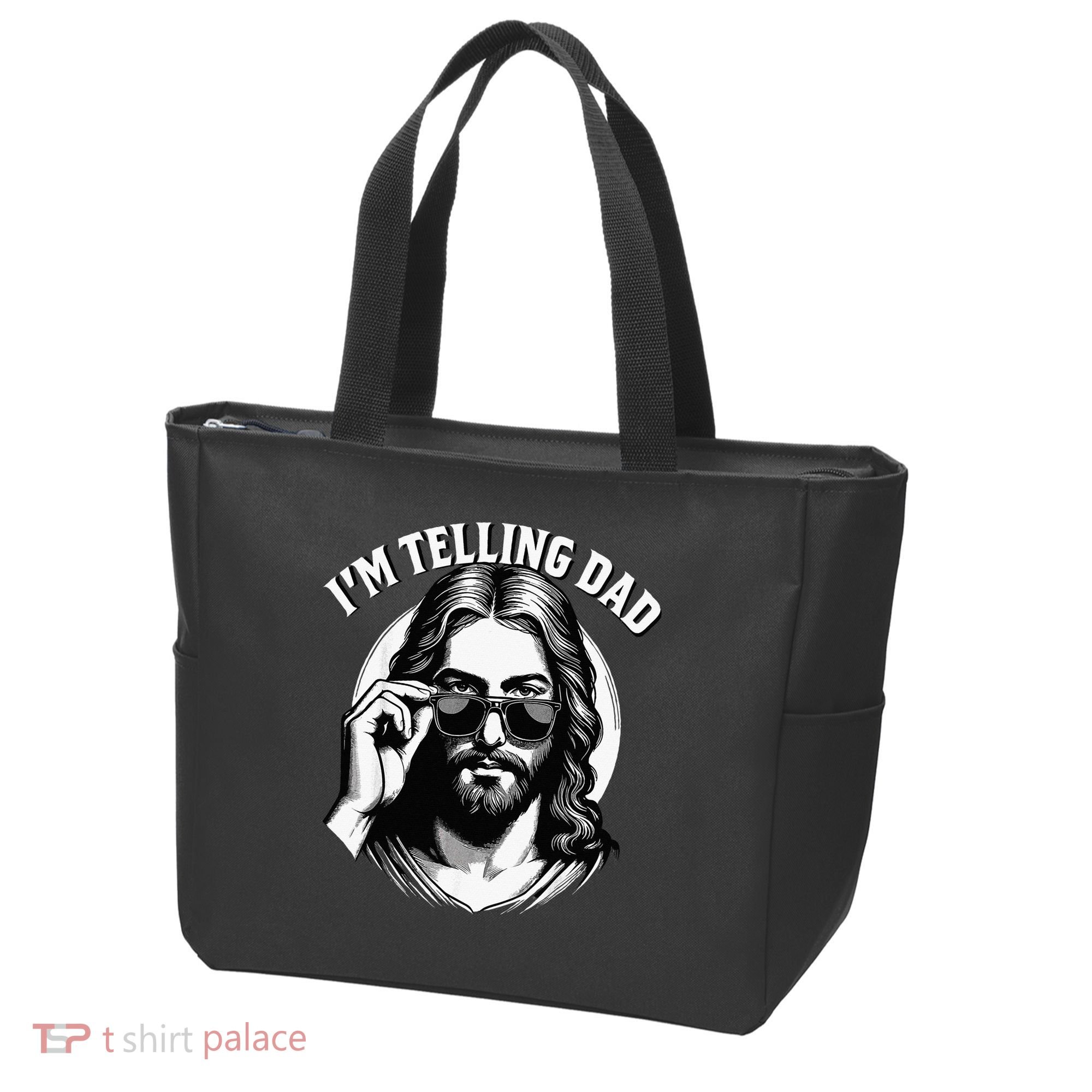 IM Telling Dad Funny Religious Christian Jesus Meme Tote Bag