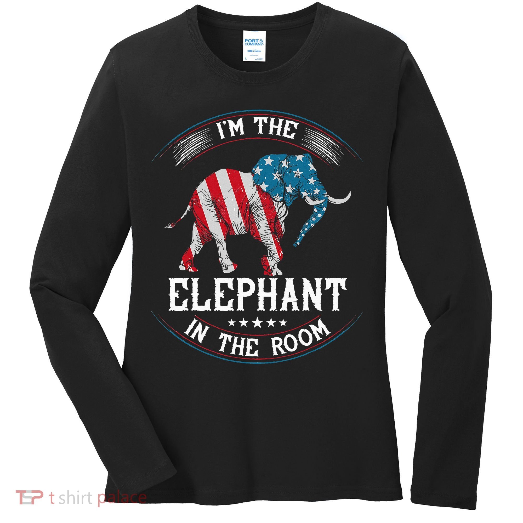 Im The Elephant In The Room Republica Conservative Women's Long Sleeve Shirt