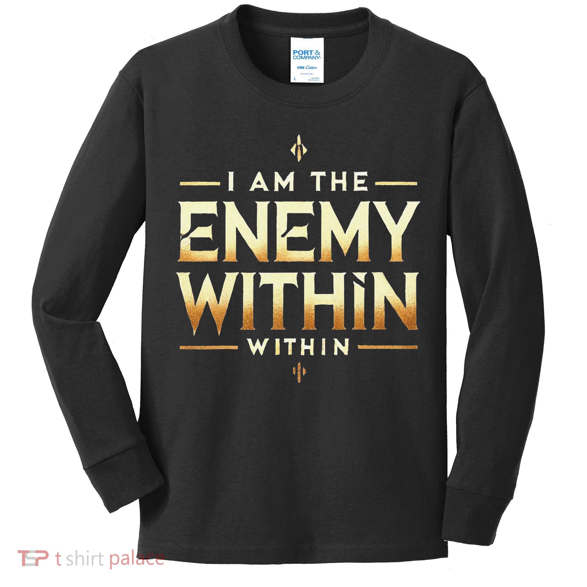 I´M The Enemy Within Bold Motivational Statement Kids Long Sleeve Shirt
