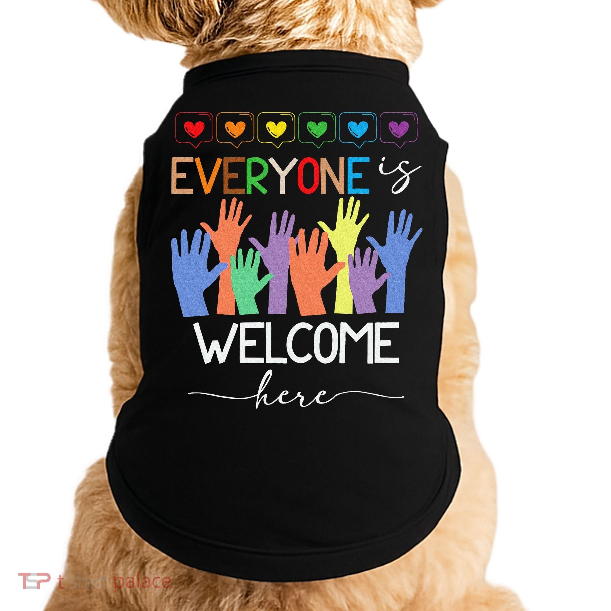 Idaho Teacher Everyone Is Welcome Here Fist Hand Support Doggie Tank