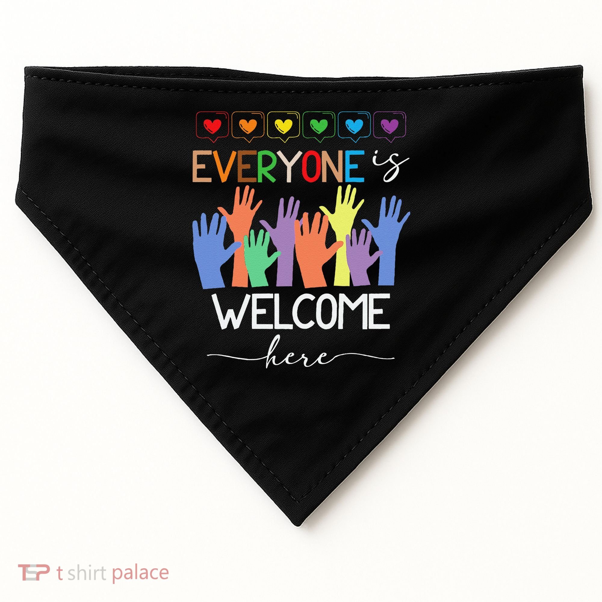 Idaho Teacher Everyone Is Welcome Here Fist Hand Support USA-Made Doggie Bandana