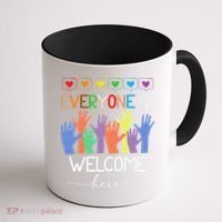 Idaho Teacher Everyone Is Welcome Here Fist Hand Support Coffee Mug thumb 1