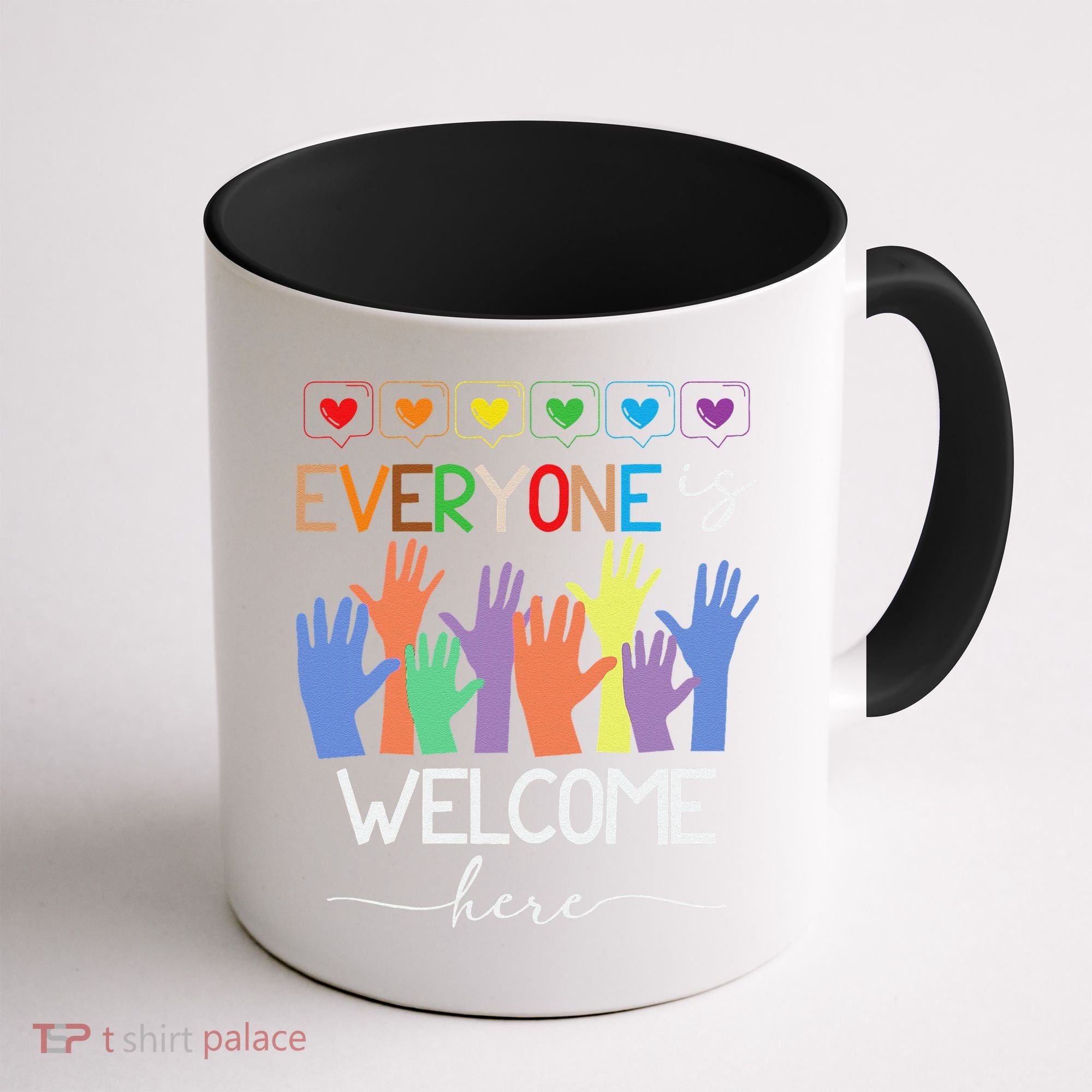 Idaho Teacher Everyone Is Welcome Here Fist Hand Support Coffee Mug