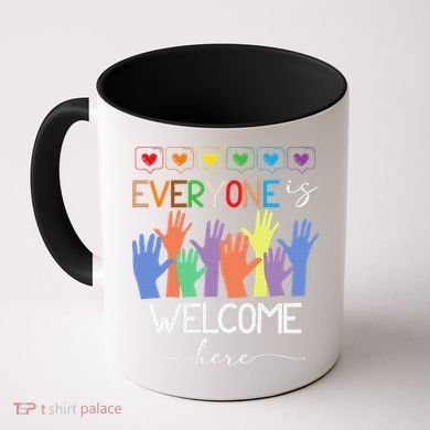 Idaho Teacher Everyone Is Welcome Here Fist Hand Support Coffee Mug