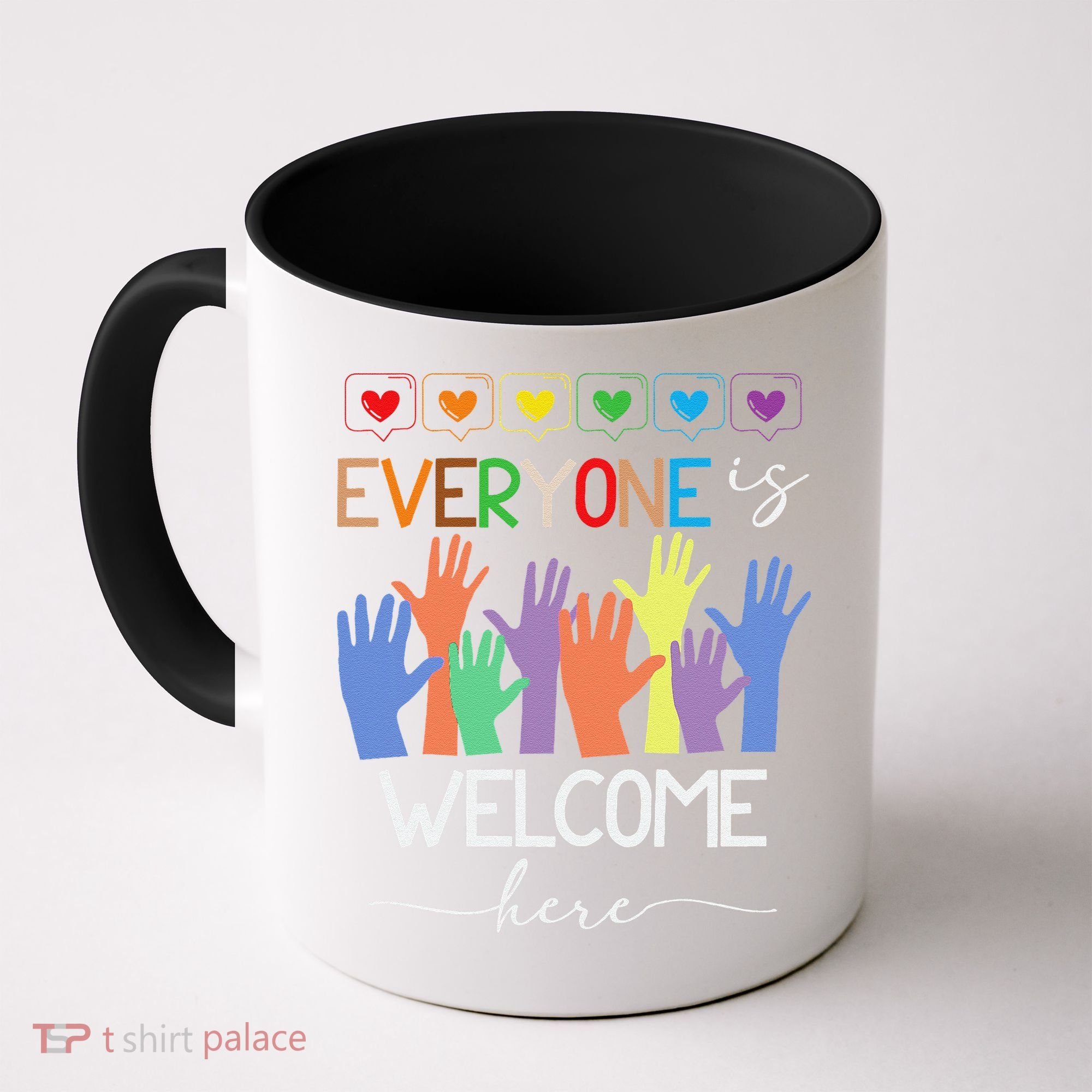 Idaho Teacher Everyone Is Welcome Here Fist Hand Support Coffee Mug