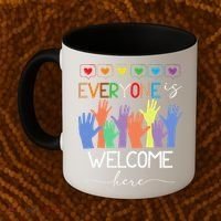 Idaho Teacher Everyone Is Welcome Here Fist Hand Support Coffee Mug thumb 2