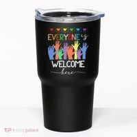Idaho Teacher Everyone Is Welcome Here Fist Hand Support Tumbler thumb 0