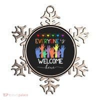 Idaho Teacher Everyone Is Welcome Here Fist Hand Support Ornament thumb 0