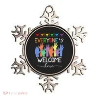 Idaho Teacher Everyone Is Welcome Here Fist Hand Support Ornament thumb 0