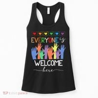 Idaho Teacher Everyone Is Welcome Here Fist Hand Support Women's Tank Top thumb 0