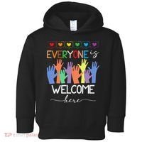 Idaho Teacher Everyone Is Welcome Here Fist Hand Support Toddler Hoodie thumb 0