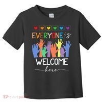 Idaho Teacher Everyone Is Welcome Here Fist Hand Support Toddler T-Shirt thumb 0