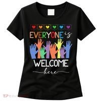Idaho Teacher Everyone Is Welcome Here Fist Hand Support Women's T-Shirt thumb 0