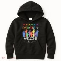 Idaho Teacher Everyone Is Welcome Here Fist Hand Support Kids Hoodie thumb 0