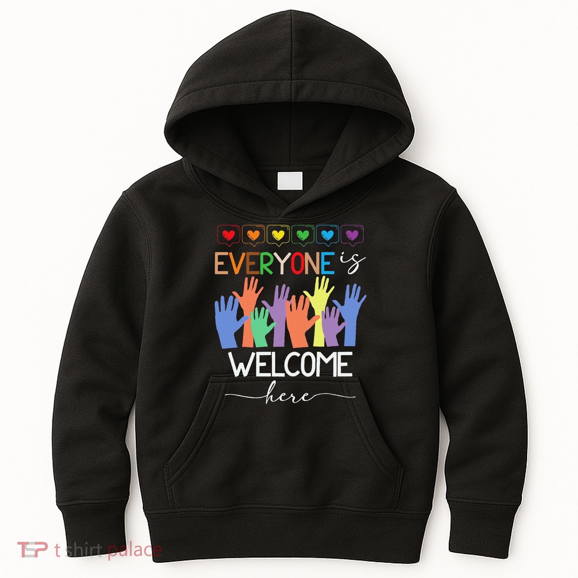 Idaho Teacher Everyone Is Welcome Here Fist Hand Support Kids Hoodie