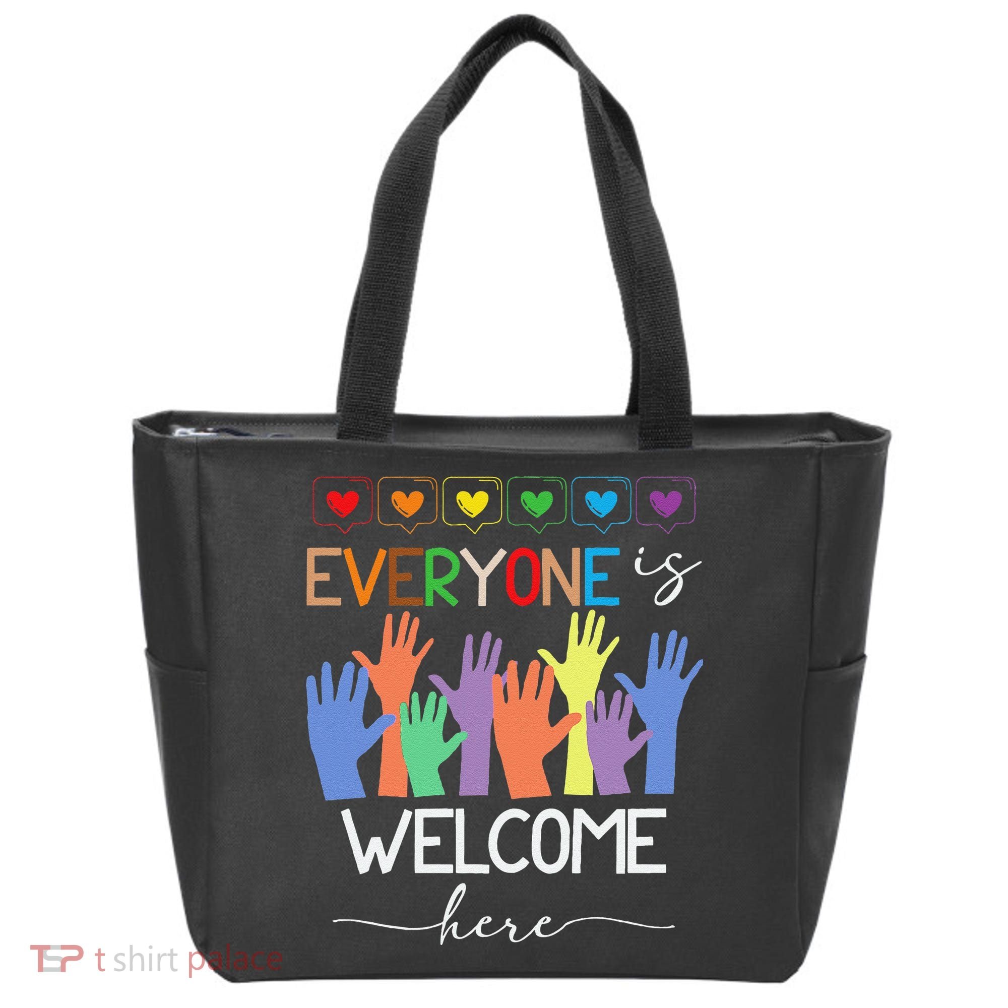 Idaho Teacher Everyone Is Welcome Here Fist Hand Support Tote Bag
