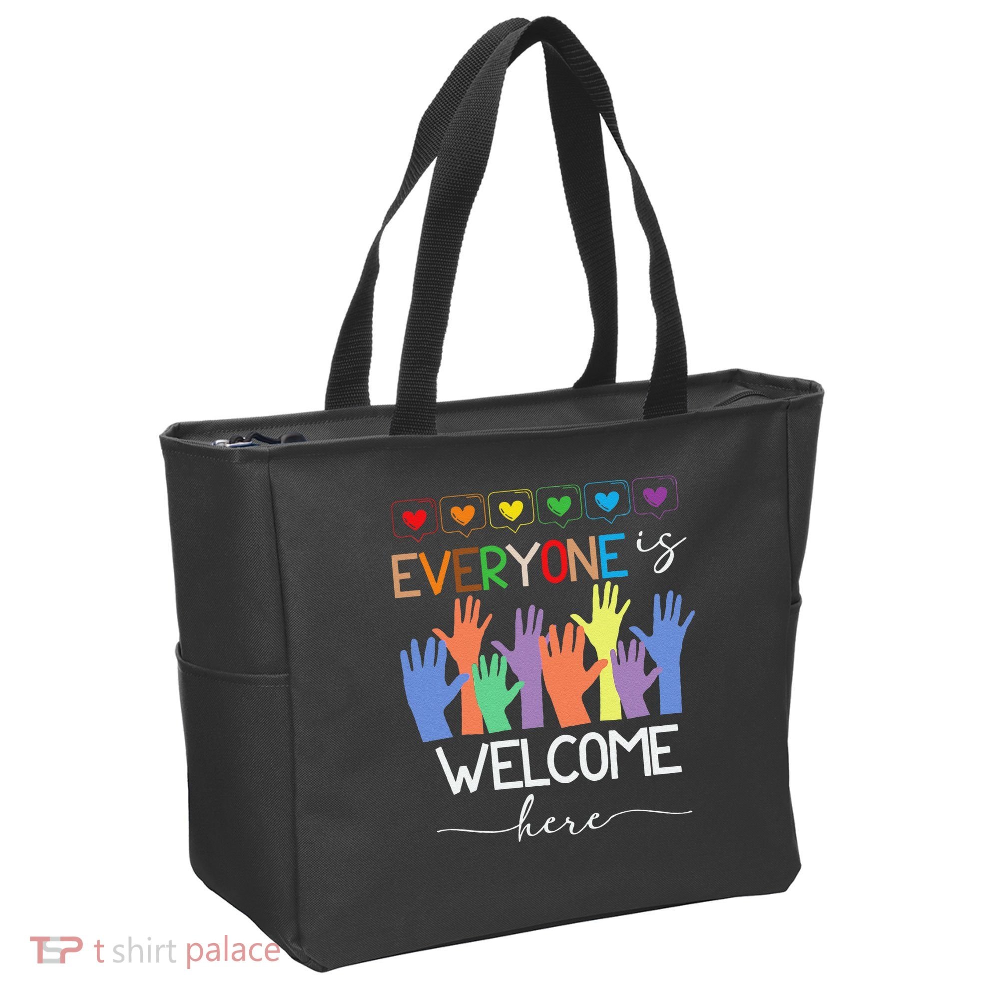 Idaho Teacher Everyone Is Welcome Here Fist Hand Support Tote Bag